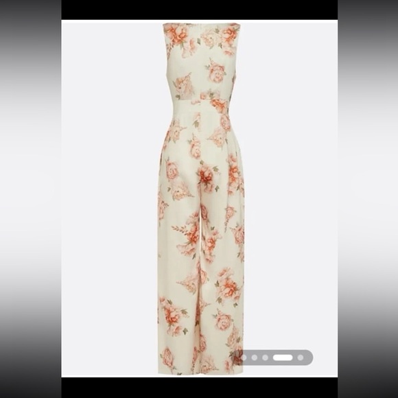 NWT Fehaute Yellow Floral Buckle Regular Fit Jumpsuit With Pockets size 8 - Picture 5 of 12